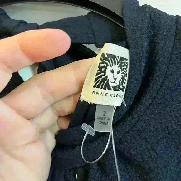 Anne Klein Women's Sleeveless Belted Gauze Midi Dress Blue Size 2 - Picture 9 of 9